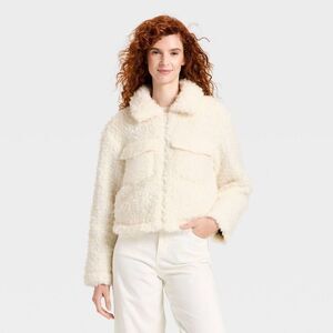 Women's Faux Shearling Jacket - Universal Thread Cream M